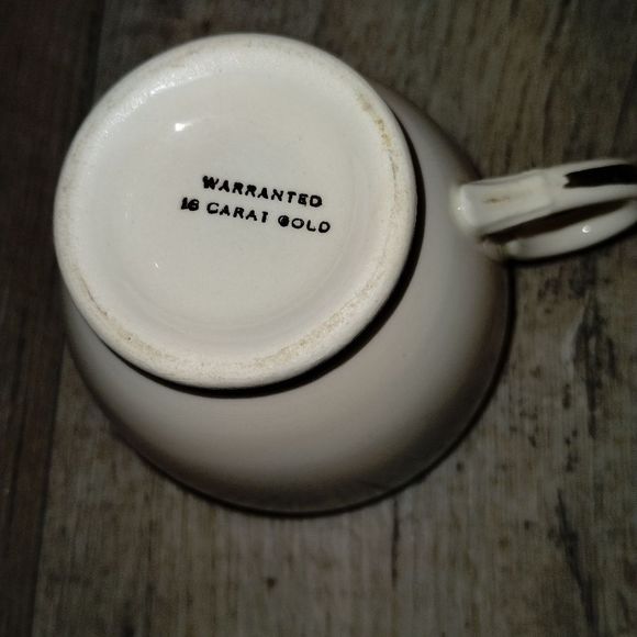 Eggshell NAUTILUS U.S.A D46N5 warranted 18 Carat Gold  (Tea cup and saucer) Vint - Picture 5 of 7